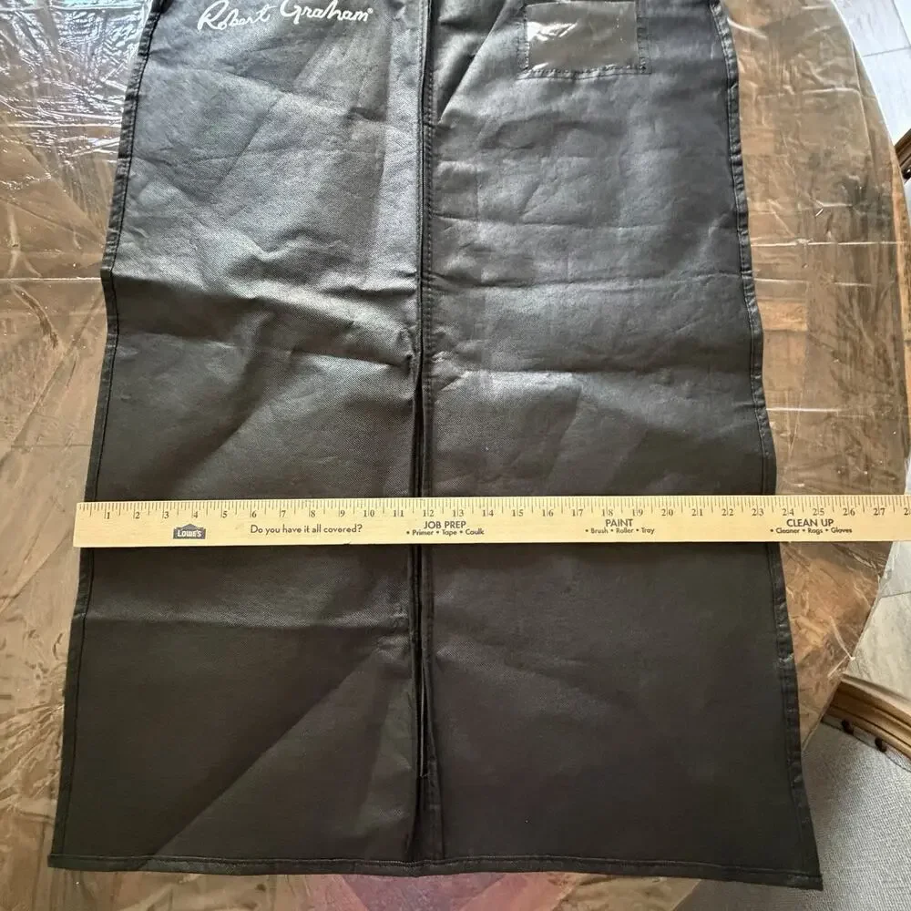 Robert Graham Men's Garment Travel Bag Soft Foldable Black Zip Up 24 X 37''